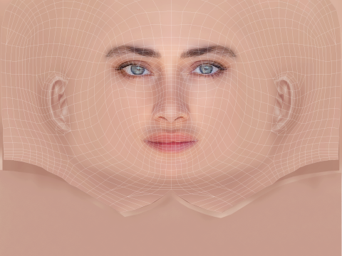 Denise Capezza Head - No Hair - Low poly head for game 3D Model