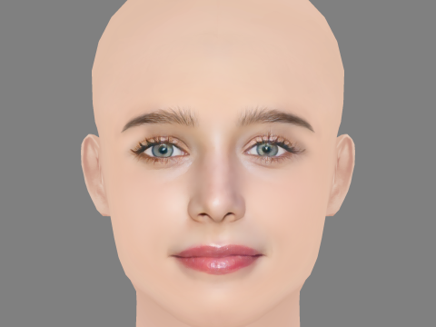 Denise Tantucci Head - No Hair - Low poly head for game 3D Модель