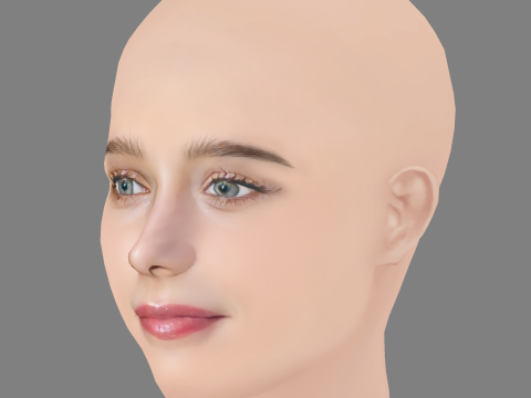 Denise Tantucci Head - No Hair - Low poly head for game 3D Модель