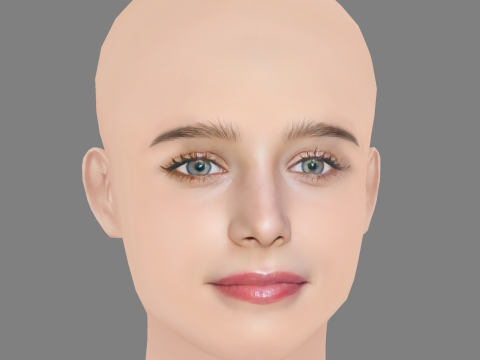 Denise Tantucci Head - No Hair - Low poly head for game 3D Модель