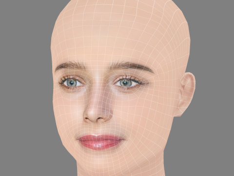 Denise Tantucci Head - No Hair - Low poly head for game 3D Модель