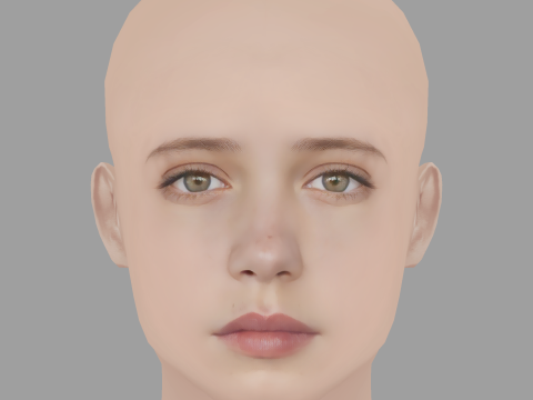 Dixie Egerickx Head - No Hair - Low poly head for game 3D Model