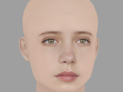 Dixie Egerickx Head - No Hair - Low poly head for game 3D Model