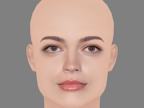 Emma Mackey Head - No Hair - Low poly head for game 3D Model