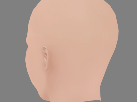 Emma Mackey Head - No Hair - Low poly head for game 3D Model