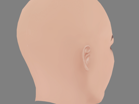 Emma Mackey Head - No Hair - Low poly head for game 3D Model