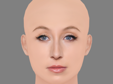 Erin Doherty Head - No Hair - Low poly head for game 3D Model