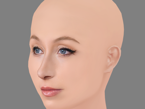 Erin Doherty Head - No Hair - Low poly head for game 3D Model