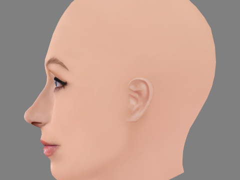 Erin Doherty Head - No Hair - Low poly head for game 3D Model
