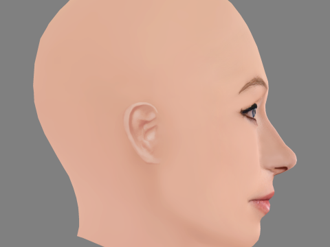 Erin Doherty Head - No Hair - Low poly head for game 3D Model