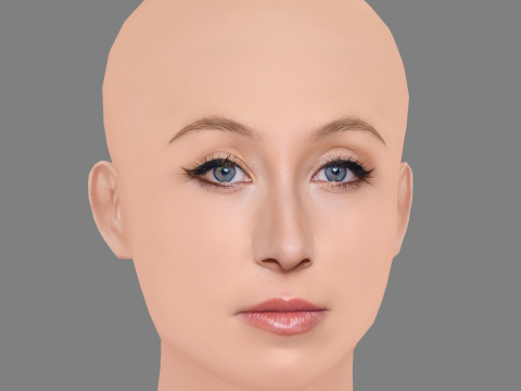 Erin Doherty Head - No Hair - Low poly head for game 3D Model