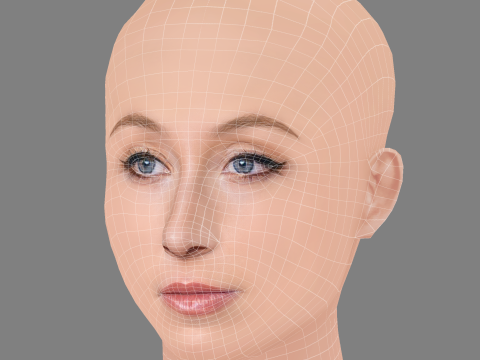 Erin Doherty Head - No Hair - Low poly head for game 3D Model