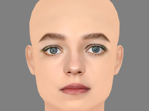 Esme Creed-Miles Head - No Hair - Low poly head for game Modello 3D
