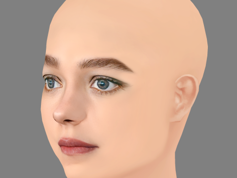 Esme Creed-Miles Head - No Hair - Low poly head for game Modello 3D