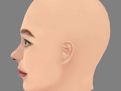 Esme Creed-Miles Head - No Hair - Low poly head for game Modello 3D
