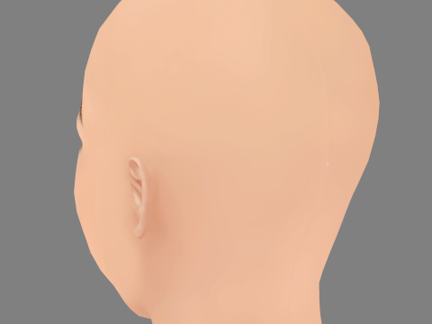 Esme Creed-Miles Head - No Hair - Low poly head for game Modello 3D