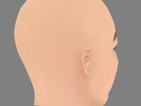 Esme Creed-Miles Head - No Hair - Low poly head for game Modello 3D