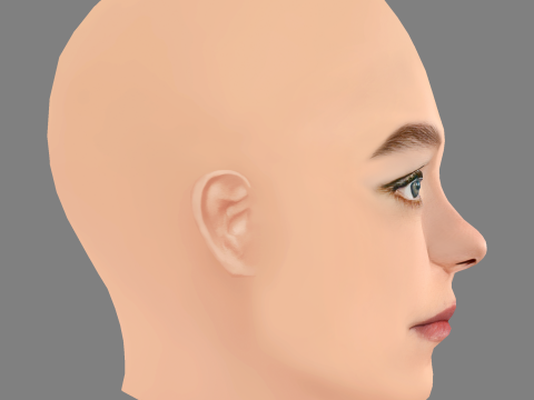 Esme Creed-Miles Head - No Hair - Low poly head for game Modello 3D