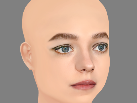 Esme Creed-Miles Head - No Hair - Low poly head for game Modello 3D