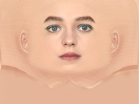 Esme Creed-Miles Head - No Hair - Low poly head for game Modello 3D