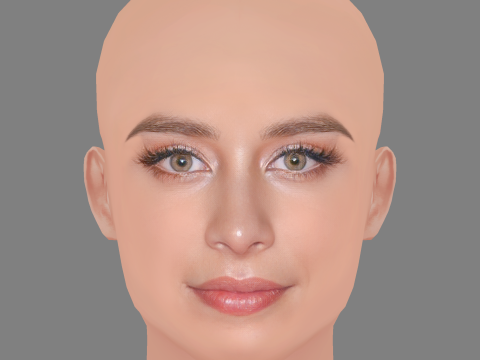 Esmeralda Pimentel Head - No Hair - Low poly head for game 3D 模型