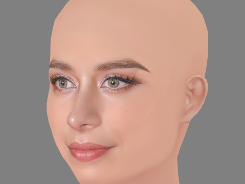 Esmeralda Pimentel Head - No Hair - Low poly head for game 3D 模型