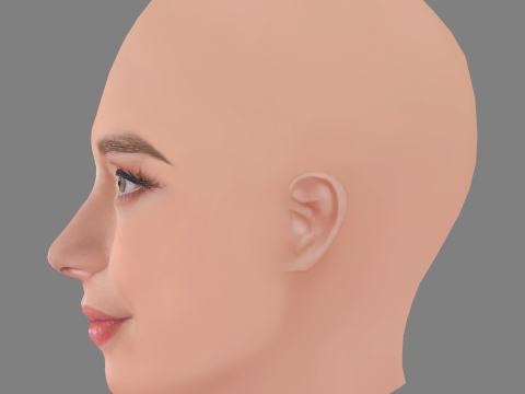 Esmeralda Pimentel Head - No Hair - Low poly head for game 3D 模型