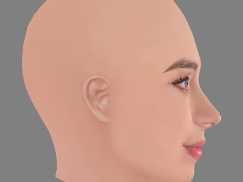 Esmeralda Pimentel Head - No Hair - Low poly head for game 3D 模型