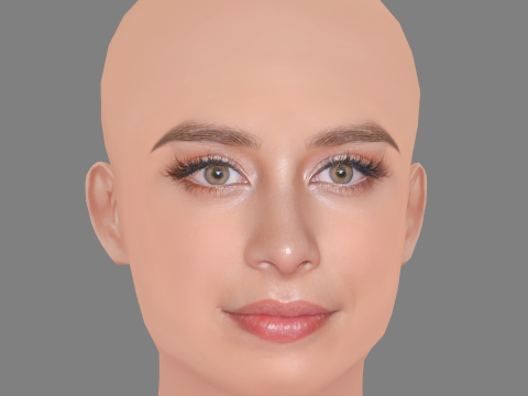 Esmeralda Pimentel Head - No Hair - Low poly head for game 3D 模型