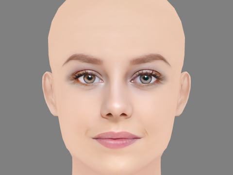 Ester Exposito Head - No Hair - Low poly head for game Modelo 3D