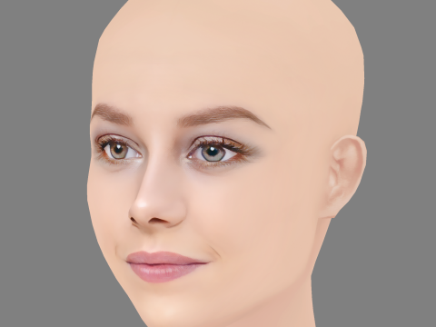 Ester Exposito Head - No Hair - Low poly head for game Modelo 3D
