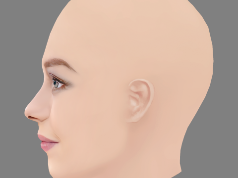 Ester Exposito Head - No Hair - Low poly head for game Modelo 3D