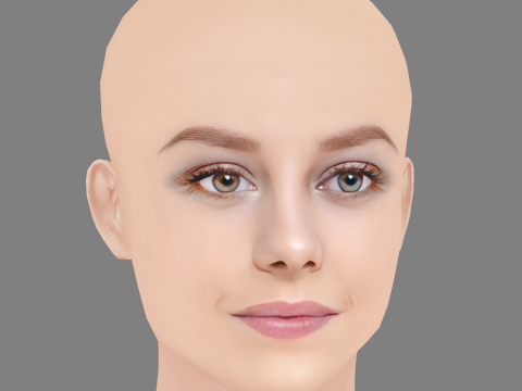 Ester Exposito Head - No Hair - Low poly head for game Modelo 3D