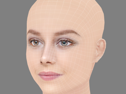 Ester Exposito Head - No Hair - Low poly head for game Modelo 3D