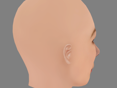 Alba August Head - No Hair - Low poly head for game 3D Модель