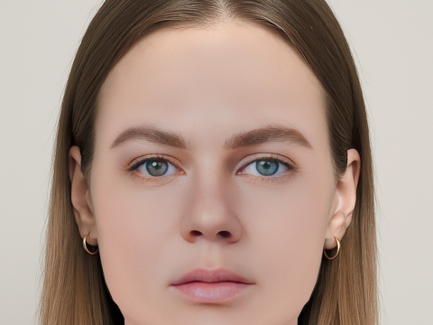 Alicia von Rittberg Head - No Hair - Low poly head for game 3D Model
