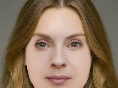 Aliette Opheim Head - No Hair - Low poly head for game 3D Model