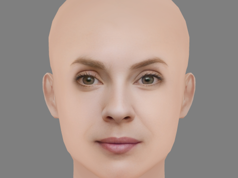 Aliette Opheim Head - No Hair - Low poly head for game 3D Model
