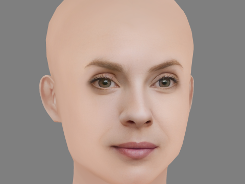 Aliette Opheim Head - No Hair - Low poly head for game 3D Model