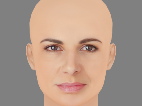 Ana Varela Head - No Hair - Low poly head for game 3D Model
