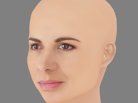 Ana Varela Head - No Hair - Low poly head for game 3D Model