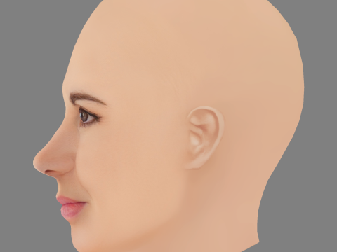 Ana Varela Head - No Hair - Low poly head for game 3D Model