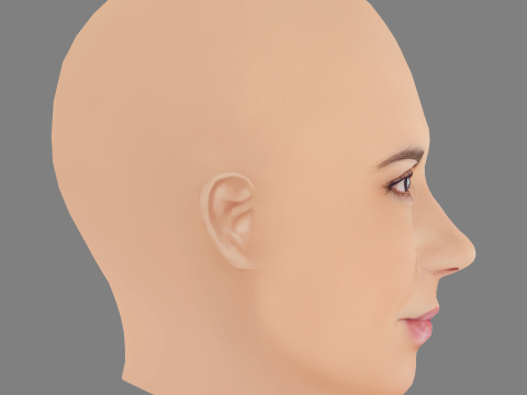 Ana Varela Head - No Hair - Low poly head for game 3D Model