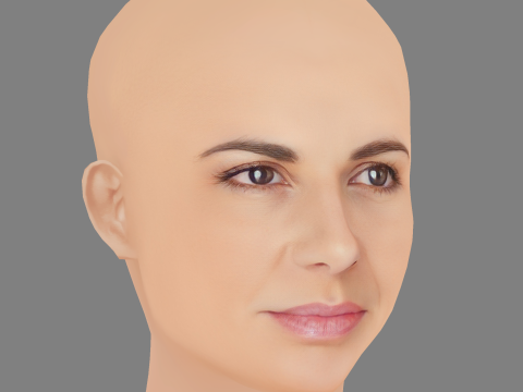 Ana Varela Head - No Hair - Low poly head for game 3D Model