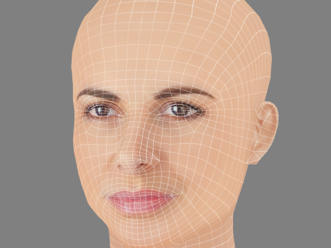 Ana Varela Head - No Hair - Low poly head for game 3D Model