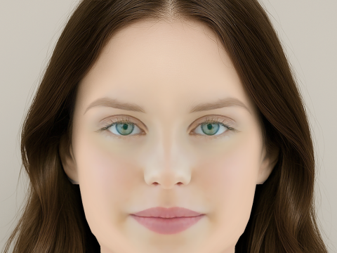 Andrea Heick Gadeberg Head - No Hair - Low poly head for game 3D Model