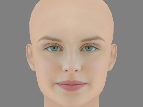 Andrea Heick Gadeberg Head - No Hair - Low poly head for game 3D Model