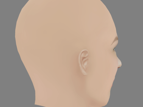 Andrea Heick Gadeberg Head - No Hair - Low poly head for game 3D Model