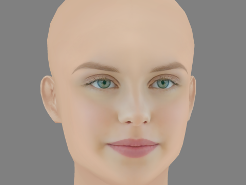 Andrea Heick Gadeberg Head - No Hair - Low poly head for game 3D Model