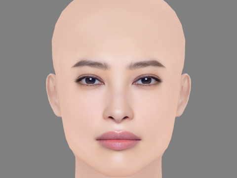 Aya Omasa Head - No Hair - Low poly head for game Modelo 3D